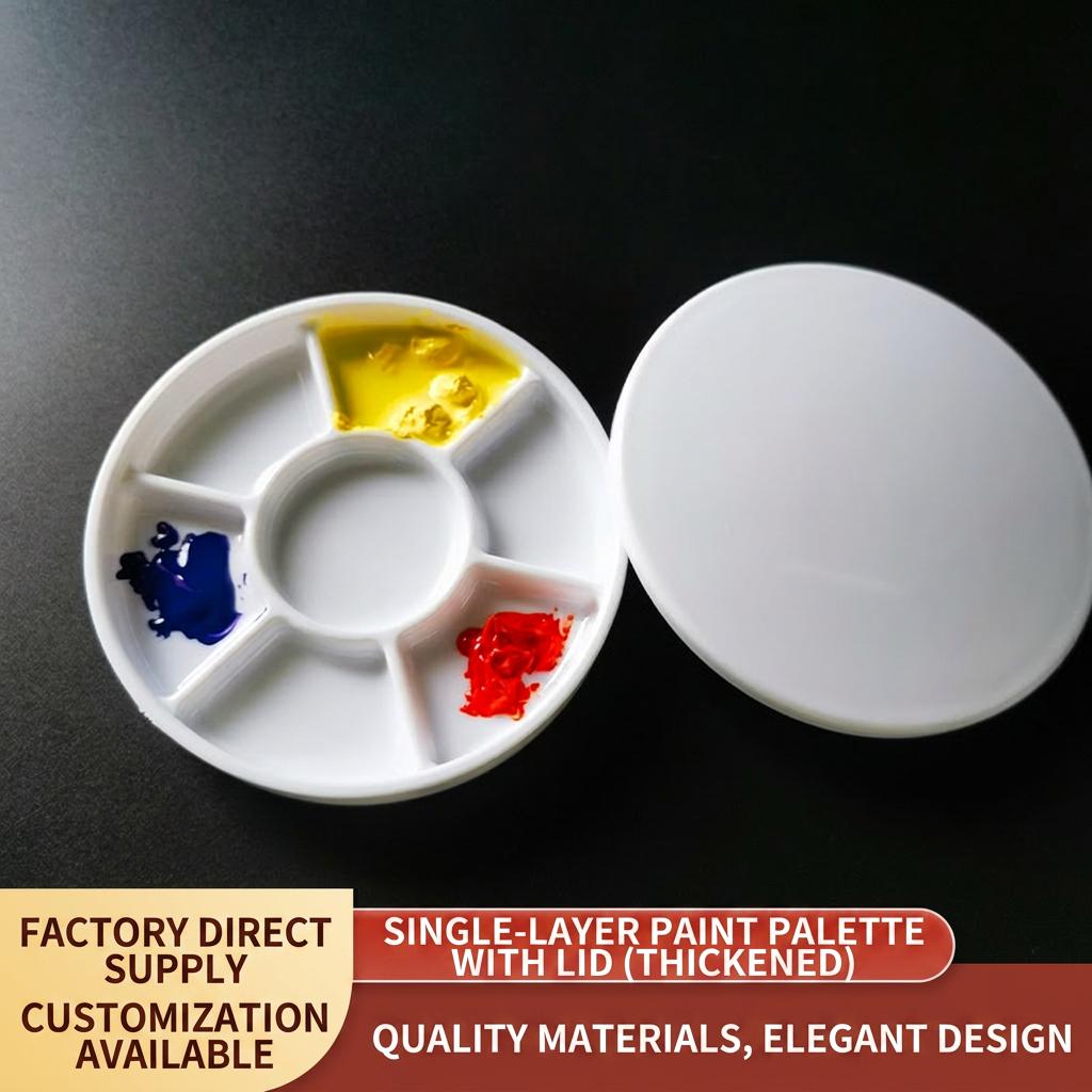 7well Paint Palette Without/With Lid Thickened Plastic Imitation Porcelain Paint Tray For Art Painting Nail Art Plaster Coloring