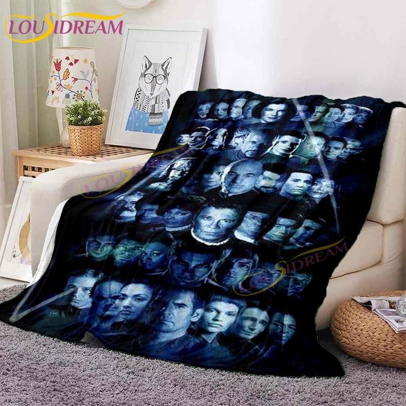 Coperta stampata Star Trek Coperta morbida in flanella Copertura per divano, poltrona di casa Coperte per giovani, bambini Viaggio Peluche Caldo Coperta copriletto