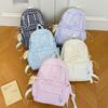 Schoolbag Mori small fresh plaid schoolbag large capacity cute soft cute bow student backpack light travel backpack