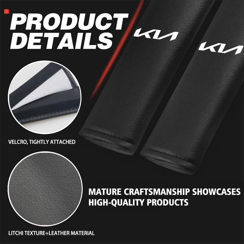 For KIA Car Seat Belt Leather Safety Shoulder Cover Protection Pad K5 K2 Optima Soul Spectra Niro Cadenza Sephia Carens