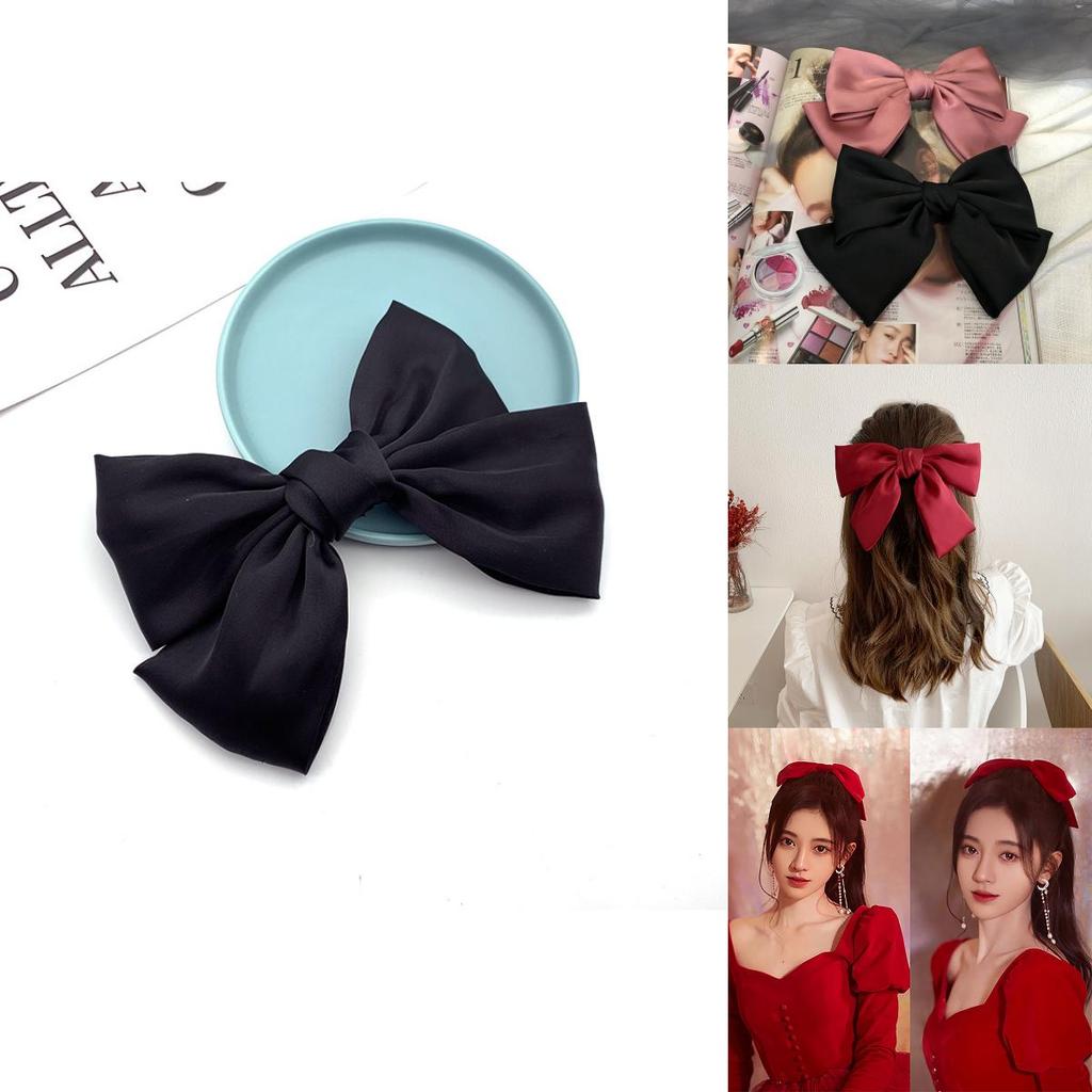 Elegant Satin Ribbon Hairpins With Big Bow For Women And Girls Accessories