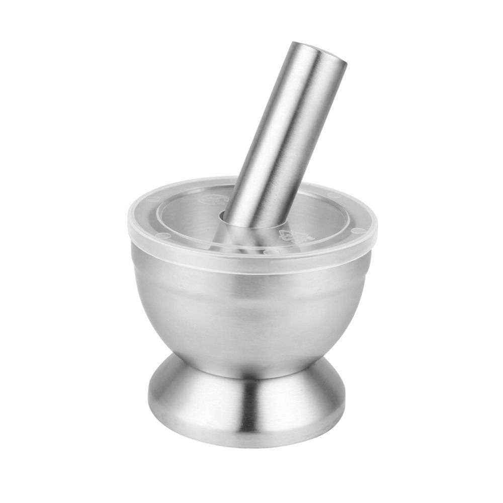 

Durable Mortar and Pestle Sturdy Pill Crusher Heavy Duty Garlic Pounder Kitchen Utensil S-Plastic cover