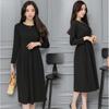 2022 French Retro Hepburn Black Long-Sleeve Slimming High-Waisted Dress