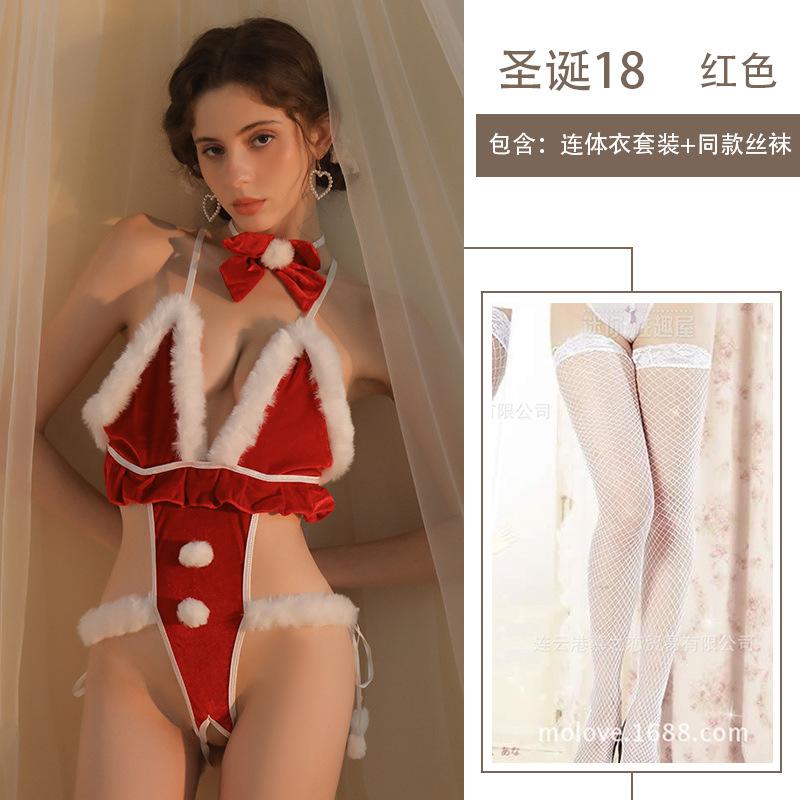 Sex Lingerie Christmas Pure Sexy Crotch Hot Uniform Temptation New Ambiance Set