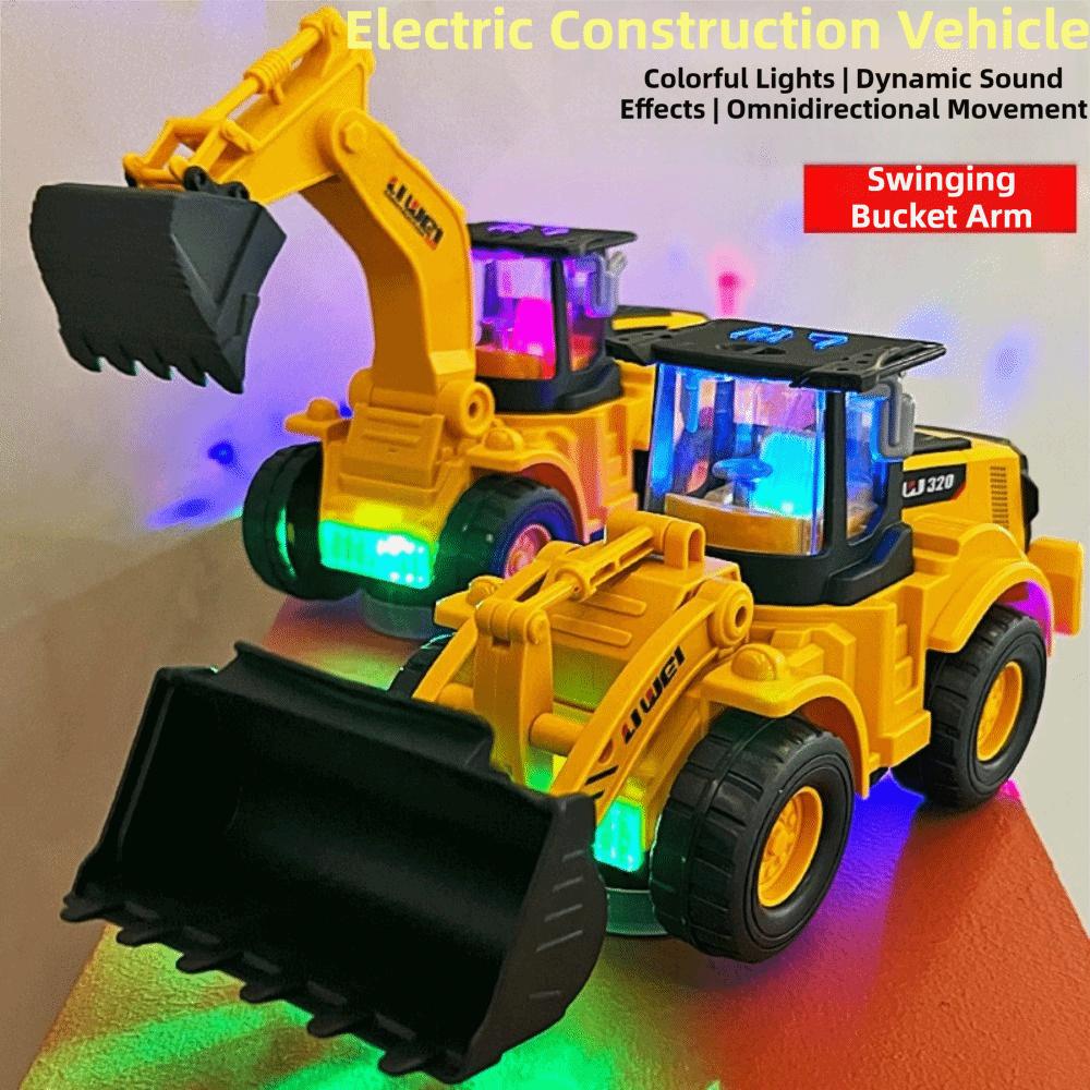 Colorful Music Electric Bulldozer Toy Lighting Effects Bulldozer Toy  Kids Birthday Gifts