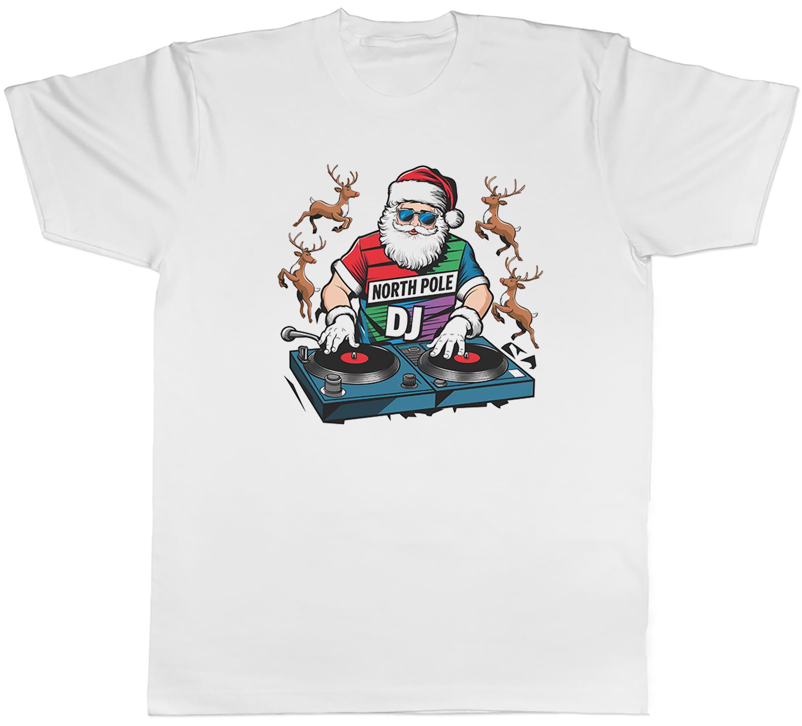 North Pole DJ Unisexs TShirt Funny Santa Claus Father Christmas Tee Gift S