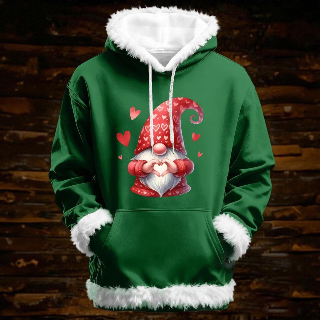 Women's Christmas Casual Fleece-Lined Hoodie With Long Sleeves And Pockets Sweatshirt Top