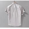 Sommarskjortor för män Japansk stil Cargo-skjorta med kort ärm Dubbla fickor Arbetstoppar för män Ren bomull Casual-skjortor