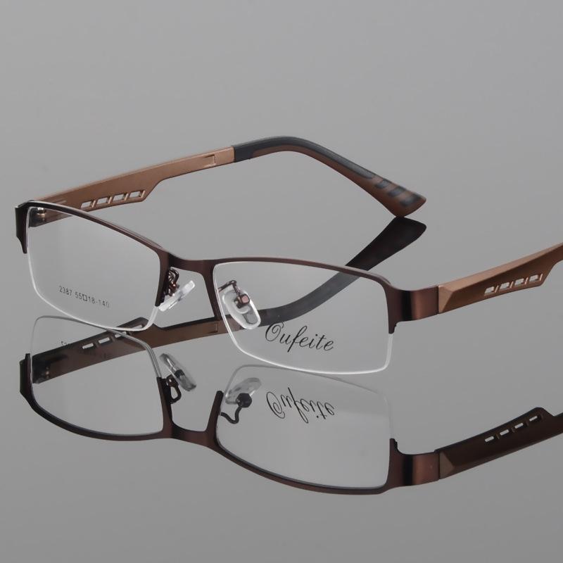 

BCLEAR Men s Myopia Prescription Glasses Square Half Rim Frame Progressive Alloy Optical Eyeglasses Multifocal Eyewear Big Face Single Version&1.56&None коричневый