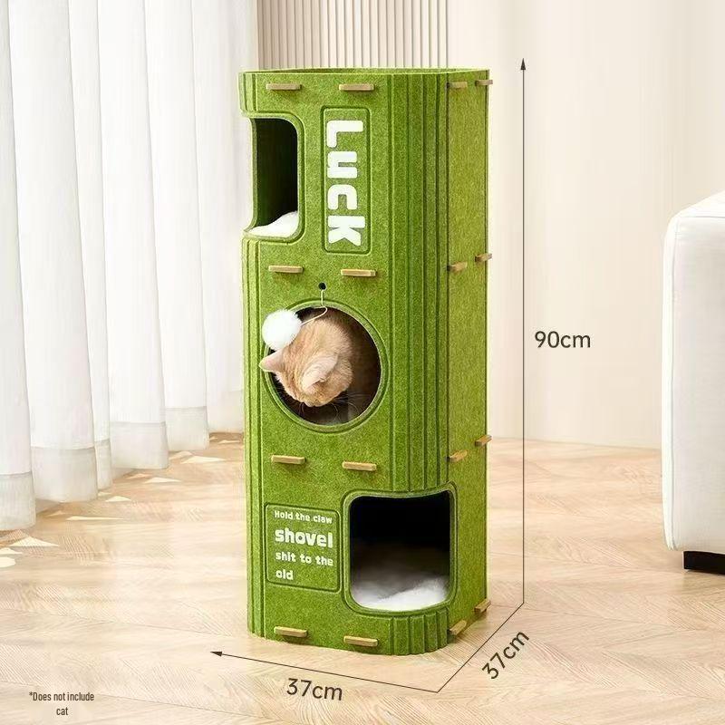 Durable Multi-Layer Cat Tree with Cozy Felt Bed and Hole Design for Year-Round Comfort