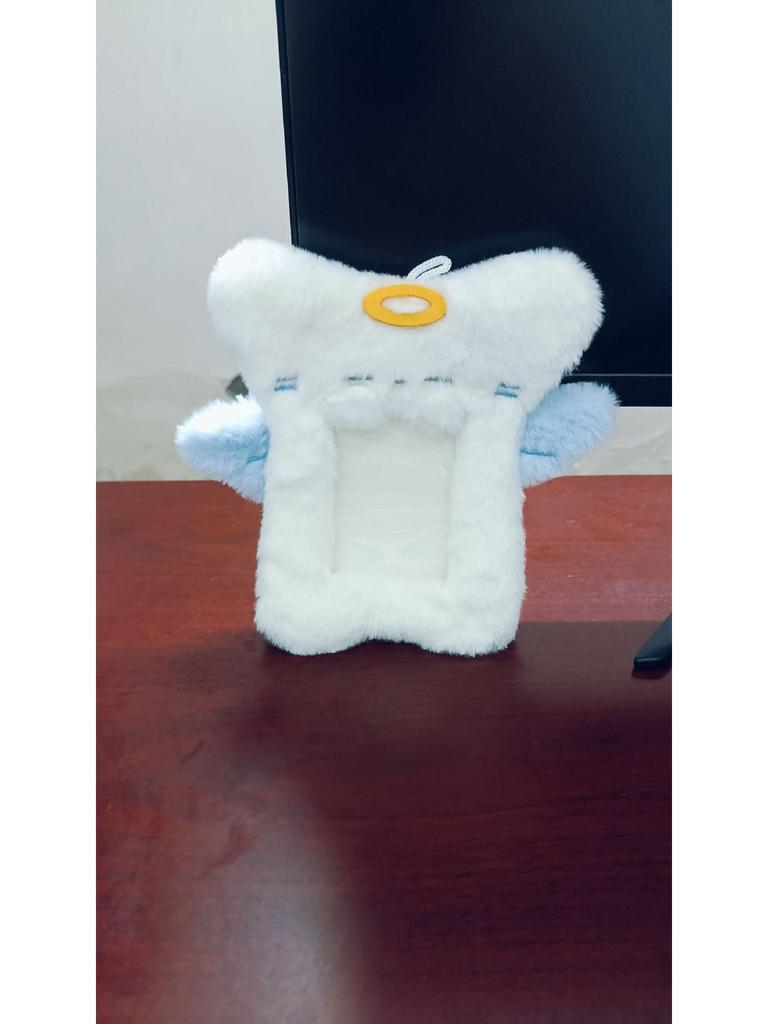 Chaveiro de Mochila de Pelúcia de Animal Fofo e Porta-Cartões - Pingente de 3 Polegadas para Fotos e Cartões