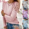 Damesmode Casual Effen Kleur Print Lange Mouwen Ronde Hals Blouses & Overhemden