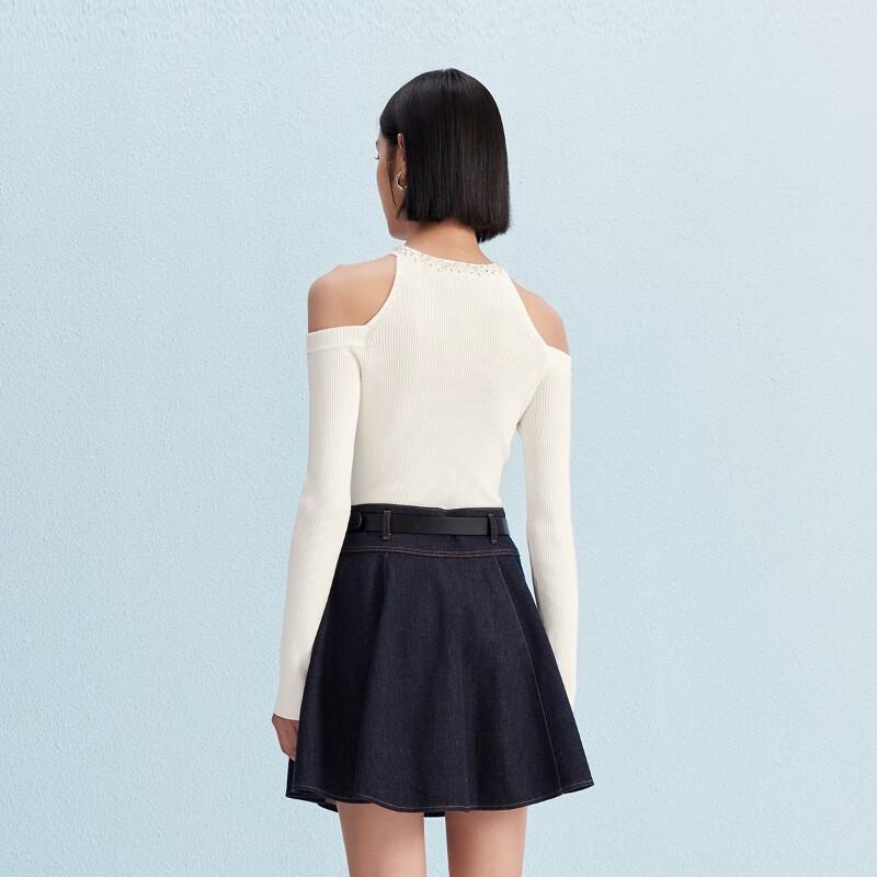 Veromoda 2025 Autumn Beaded Round Neck Knit Top