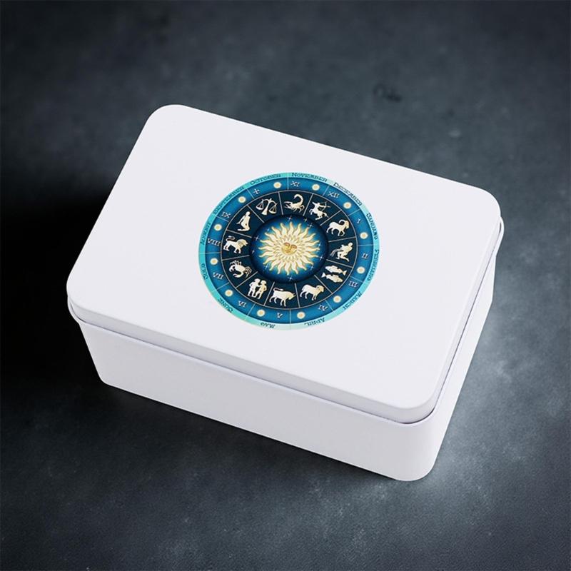Scatola di metallo rettangolare per carte da gioco, contenitore per tarocchi, custodia per gioielli, gioco da poker, scatola vuota per carte da poker