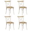 VidaXL Cross Back Chairs 4 Pcs White Solid Mango Wood