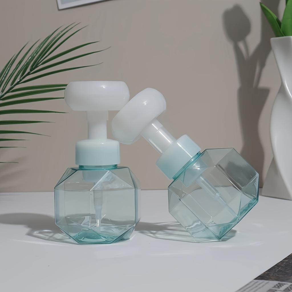 1pc-Flower Foaming Bottle 300ml, Empty Refillable Soap Dispenser With Floral Foam Pump, Bathroom Kitchen Home Decor