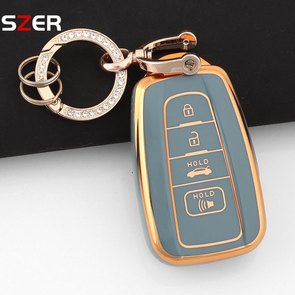 4 Buttons Tpu Remote Car Key Case Cover For Toyota Chr Camry Corolla Rav4 Highlander C-Hr Prius Land Cruiser Prado Key Chain Fob