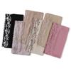 Fashion Embroider Lace Floral Bubble Chiffon Hijab Ramadan Solid Shawl Women Sunscreen Headscarf Outdoor Windproof Head Wrap
