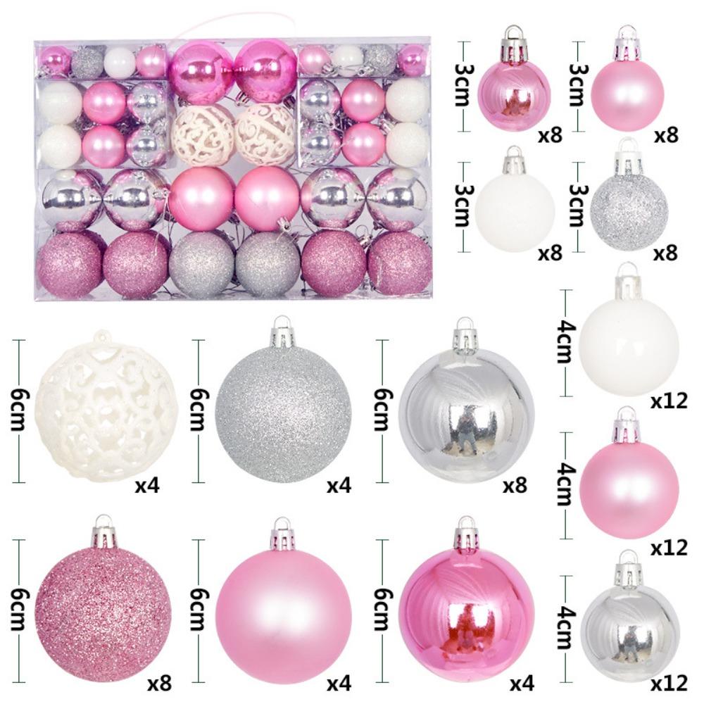 High-quality Plastic Christmas Ball Set 8 Colors 3-6cm Xmas Ornament Ball Suspensable Xmas Baubles Party