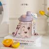 Water bottle Cartoon plastic water cup Children's straw cup Boys and girls summer belly cup Portable outdoor sports kettle customization