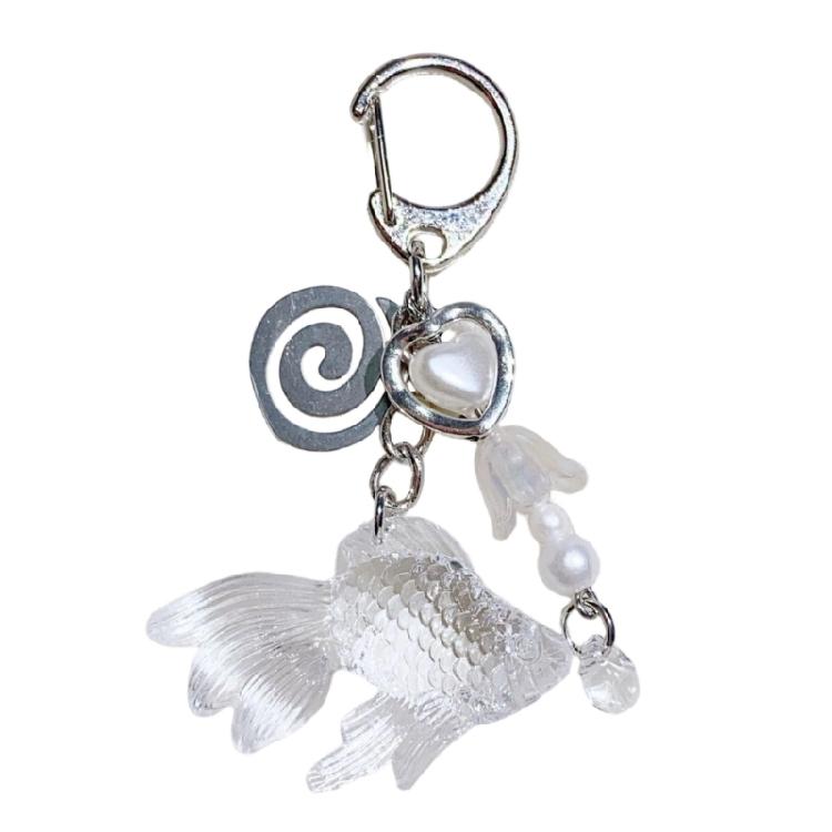 Auspicious Fish Keychain Representing Luck And Prosperity Plastic And Alloy Construction For Everyday Convenience