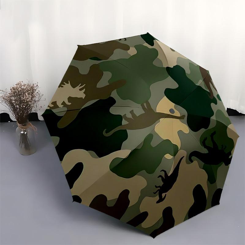 1 Stück Dinosaurier Camouflage Muster Regenschirm mit Kunststoffgriff, Geeignet für Alle Jahreszeiten Outdoor PT392