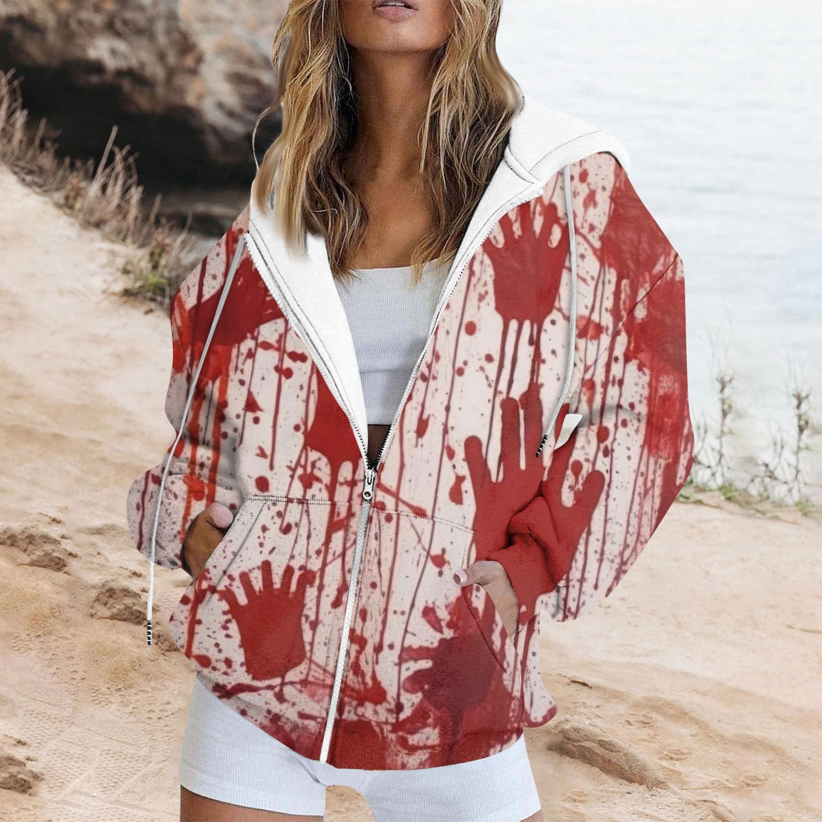 

Толстовка на блискавці Жіночі світшоти з довгим рукавом Осіннє вбрання Худі великого розміру Повсякденні модні куртки XL винний