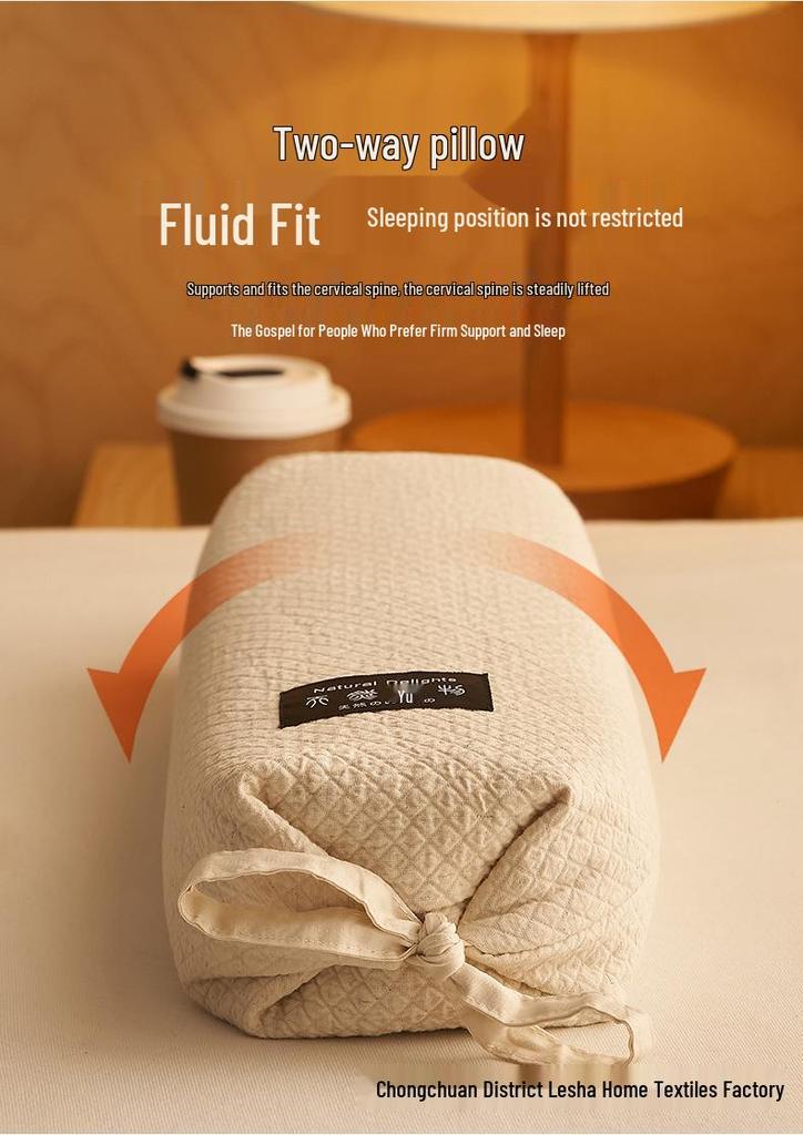 Summer Cool Cotton Linen Buckwheat Cervical Pillow for Neck & Waist Support