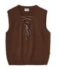 Peace Maker Lace Up Knit Vest (Brown)