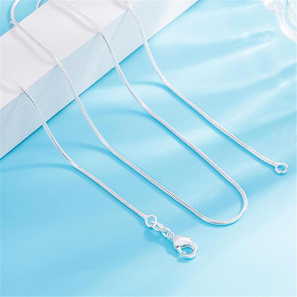 1MM Runde Schlangenkette Silberhalskette - Koreanischer Stil für Damen