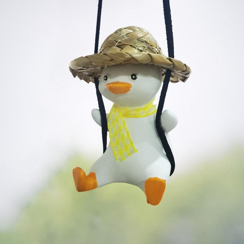 Car Swing Duck Rearview Mirror Pendant - Cute Interior Decoration