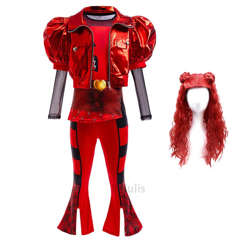 The Rise of Red Costume D-Descendants 4 Halloween Dress Up Cosplay Girls Leather Suit Birthday Party Halloween Costume