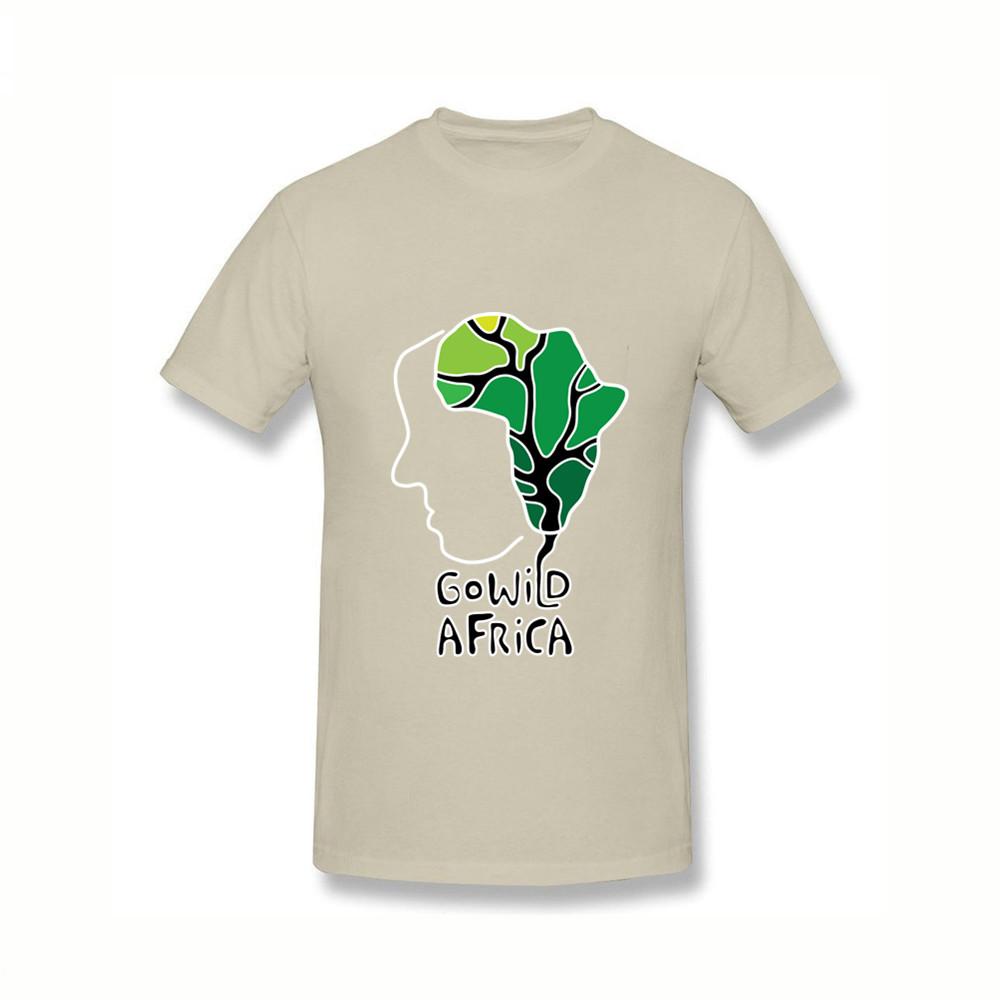 Funny Men T Shirt Go Wild Africa Anime Printed Male Cool T Shirt Men S 3XL