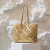Genuine Leather Women's Bag Large-capacity Hand-held Tote Bag Perforated Window Patterned Single-shoulder Bag