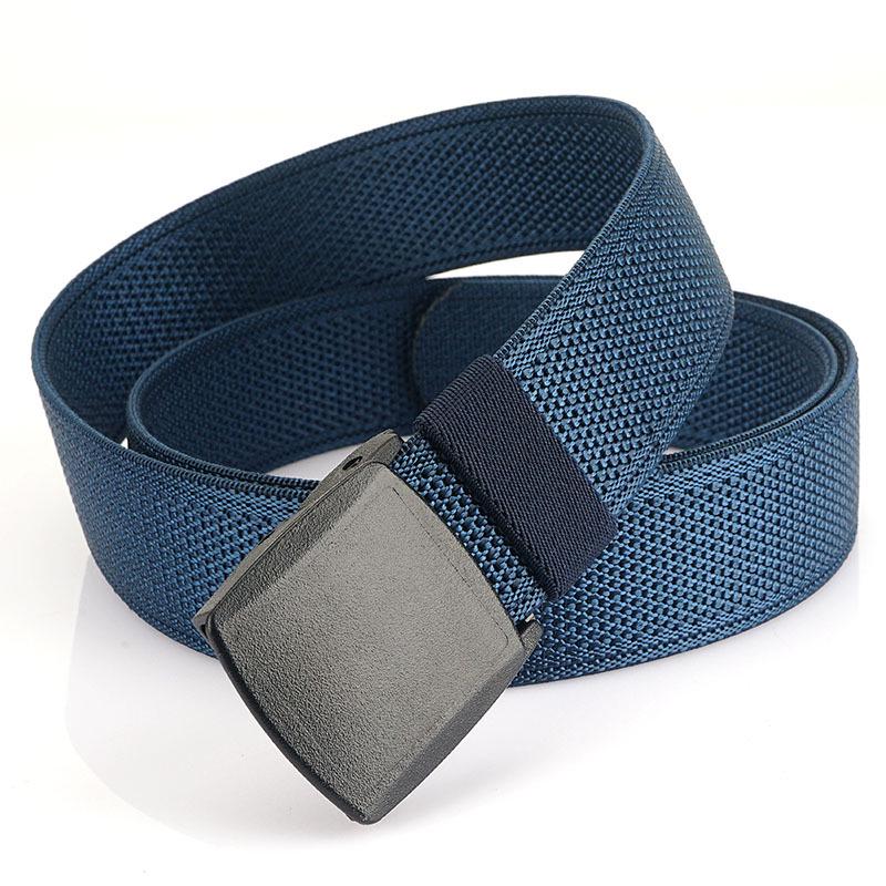 Genuine YKK Buckle: Metal-Free Nylon Elastic Belt - Lightweight Woven Canvas Military Training Belt