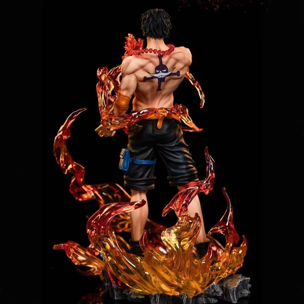 One Piece Anime 26cm Figure Flame Portgas D Ace Action Figurine Statue Scene Model Desk Decor Collectible Boy Toys Birthday Gift