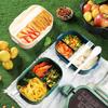 Portable Double Layer Leakproof Bento Lunch Box with Cutlery Microwave Safe Kids Food Storage Container  Kitchen Accessory