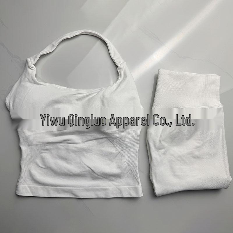 Dfyne Seamless Ruched Yoga Vest & Butt-Lifting Shorts Set