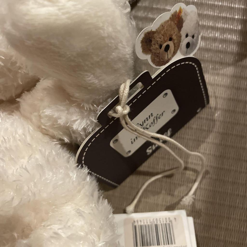 [USED] Steiff Teddy Bear Bag Box White