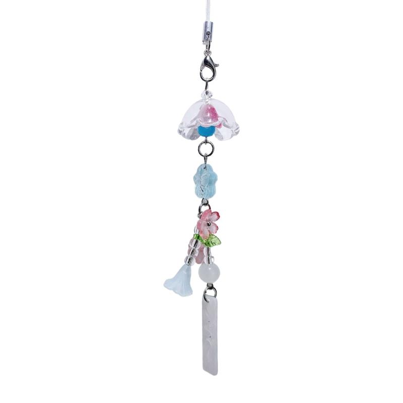 Versatile Resin Jellyfish Wind Chime Phone Strap Accessory Beaded Craft Customizable Charm For Bags Cameras