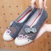 Women Cute Light Weight Anti Skid Red Retro Chinese Traditional Anti Skid Flat Shoes Lady Casual Comfort Shoes Ab506