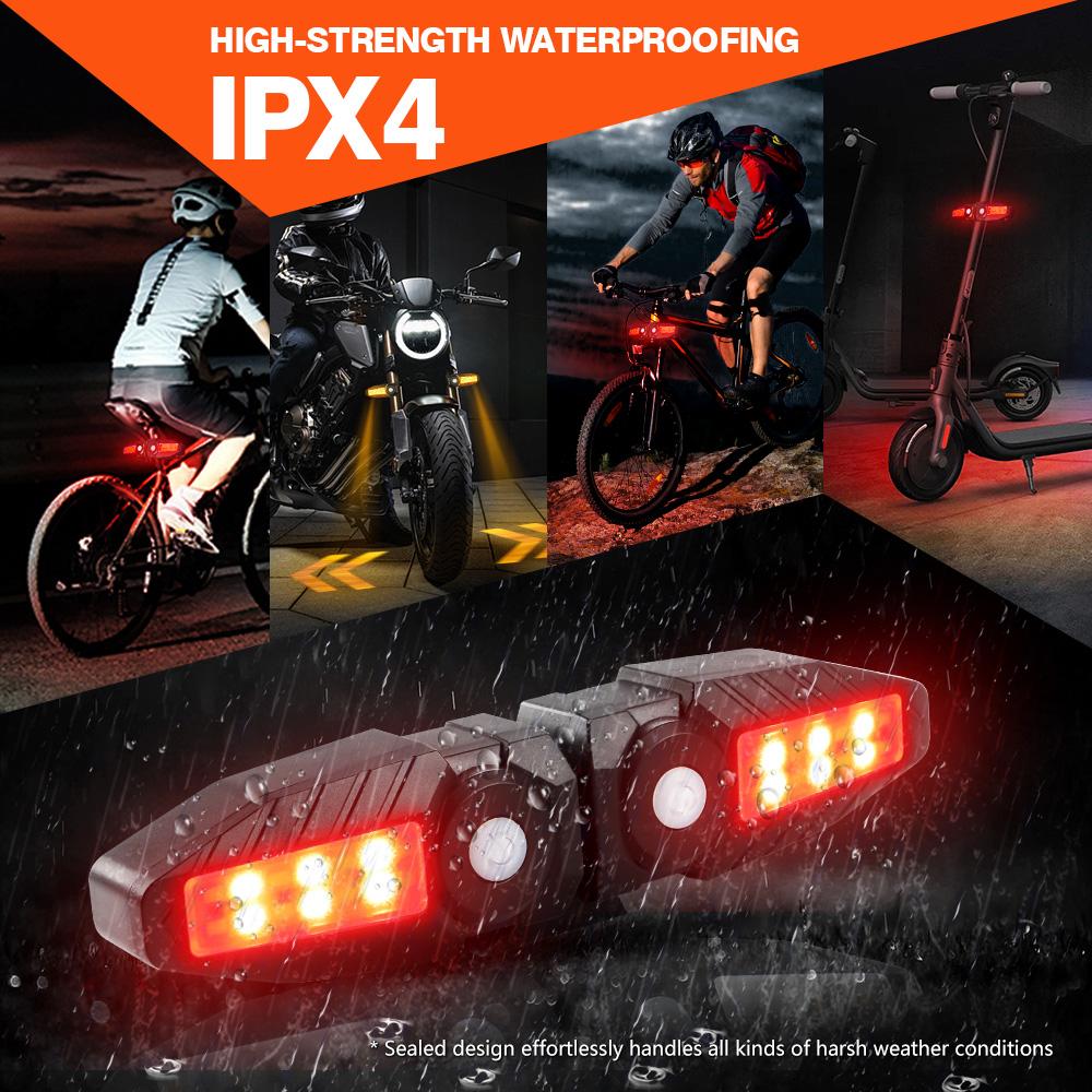 1/ 2Sets Bicycle Remote Control Taillight Projection Riding Light USB Bike Light Wireless Night Light Turn Signal Safety Lamp