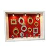 Artistic Wooden Shadows Box With 10 Mini Picture Frames 8 Decorative Figurines And Built In Lighting Frames Collection