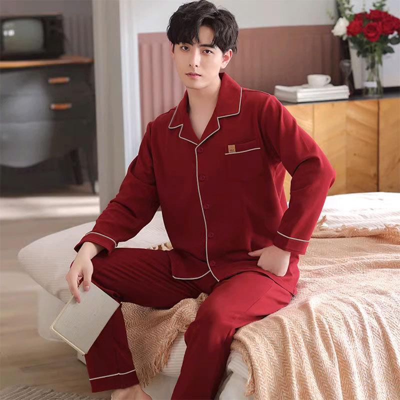 Women's Spring-Autumn Long Sleeve Cotton Pajama Set - Loose Fit, Plus Size, Outdoor-Ready Homewear.