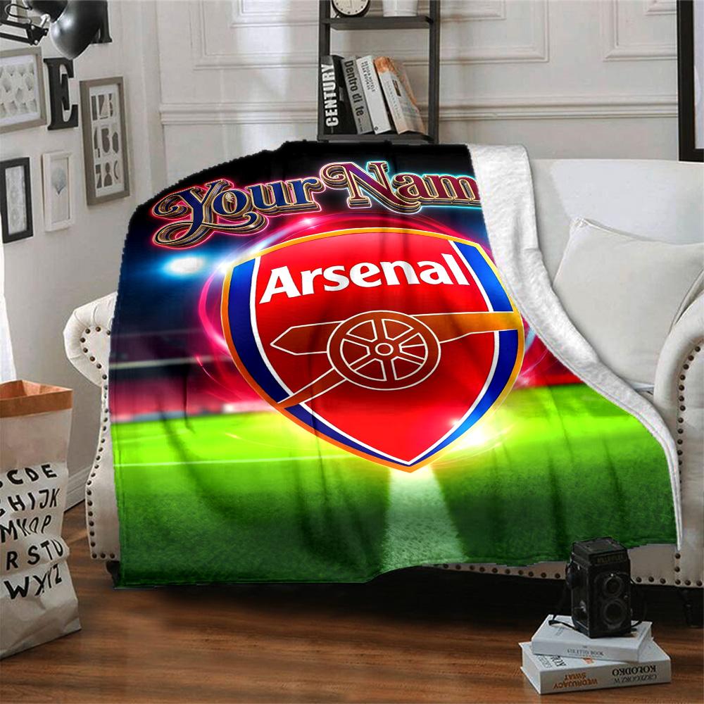 1pc Personalized Name A-Arsenal Blanket, Gift, for Men and Women, Soft Blanket, Good for Sofa Bed Couch Travel, Lightweight Flannel Blanket