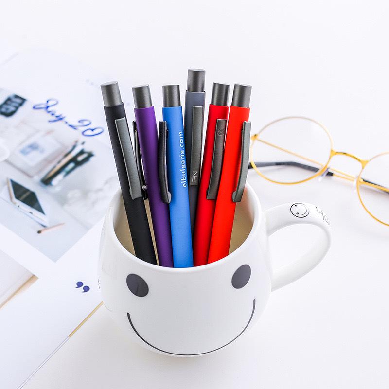 Caneta Esferográfica de Alumínio Multicor com Impressão de Logotipo Personalizado