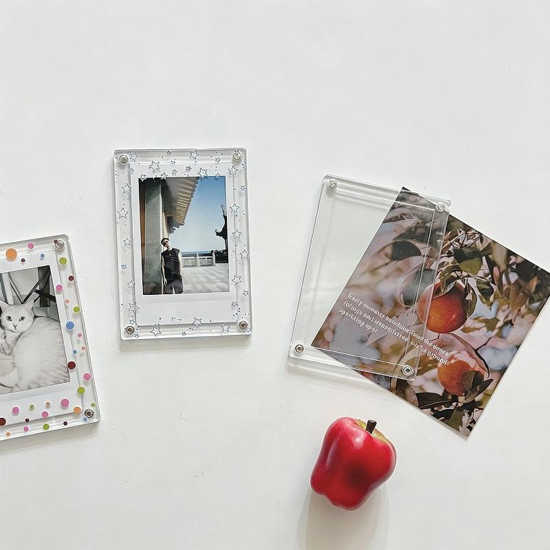 Magnetic 3 Inch Photo Frame Refrigerator Sticker Star Wave Dot Pattern Fridge Magnet for Holiday Souvenir Display