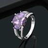 Women's Exquisite Square Zircon Copper Ring - Stylish Birthday Gift