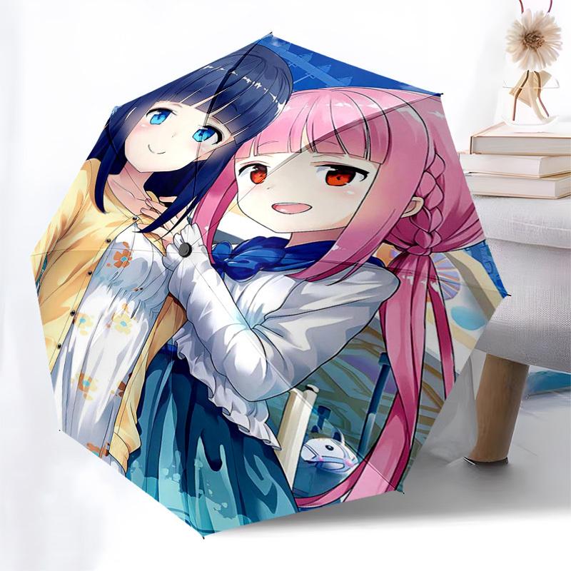 1pc Anime Characters Automatic Opening Folding Umbrella with Floral Print - 8 Bone Iron Frame, Suitable for Fans, Travel, Daily Use, Festival Gift.U02