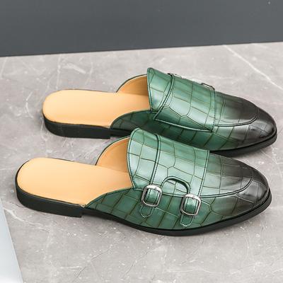 Fashion Slippers Luxury Designer Half Shoes for Men Casuales Slippers Men Luxury Summer Slippers Leather Shoes Men Mules Zapatos Hombre